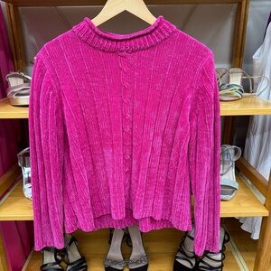 Y2K Spice of Life Vibrant Pink knit Sweater size Large Petite